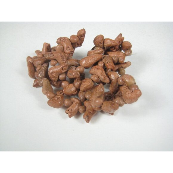 Native American Carved Clay Bead Necklace Bird Fetish Handmade Folk Art 28 inch - Picture 10 of 11